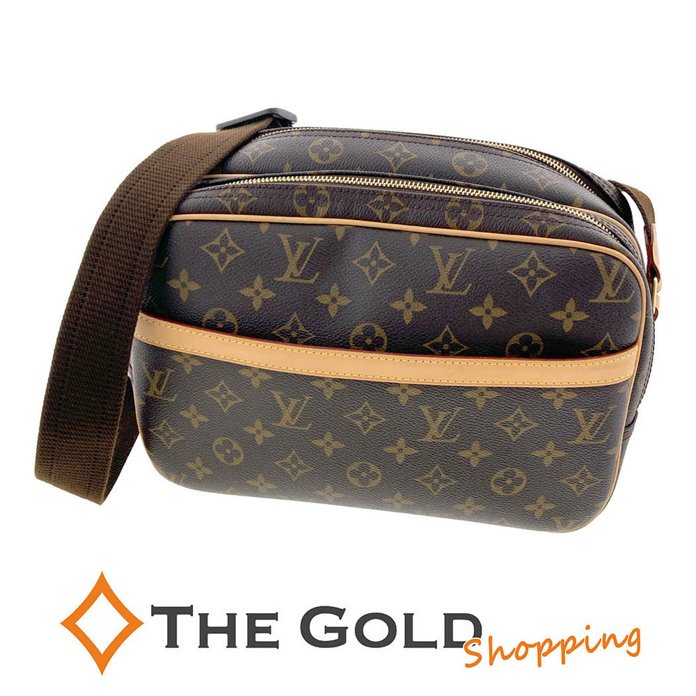 Louis Vuitton Reporter Monogram Canvas Shoulder Bag Brown